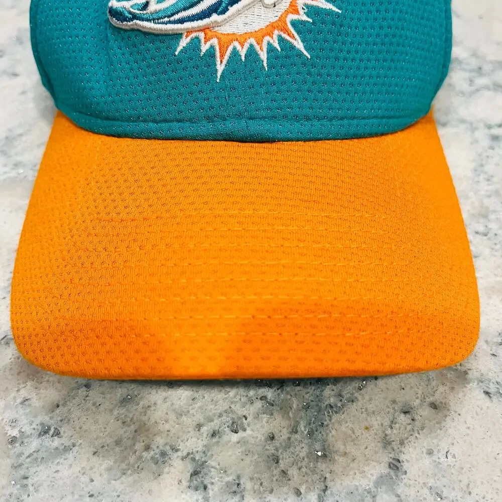 New Era 9FORTY Miami Dolphins Adjustable Hat Cap Aqua Orange NFL One Size OSFM